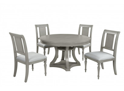 Ronde eettafel stoel set 4x eethoek eettafel set luxe hout