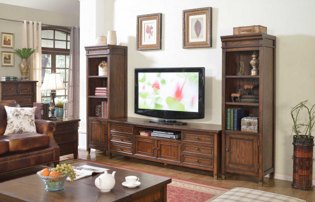 Klassieke woonwand vitrine dressoir RTV muurrek kast 3-delig.