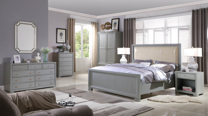Bed 2x Nightstand 3-piece Bedroom Set Bed Furniture Chesterfield 180x200cm