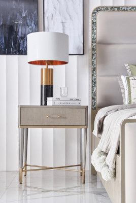 Luxe bed slaapkamer meubels 2x nachtkast set Bedden Dubai hotel 3-delig