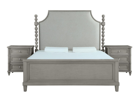 Klassieke landhuis meubels Koninklijke slaapkamer meubels 3-delige bed