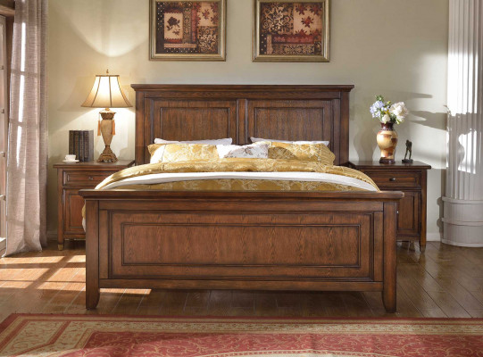 Bed tweepersoonsbed bed 2x nachtkastjes hout design bedden slaapkamer 3-delig set.