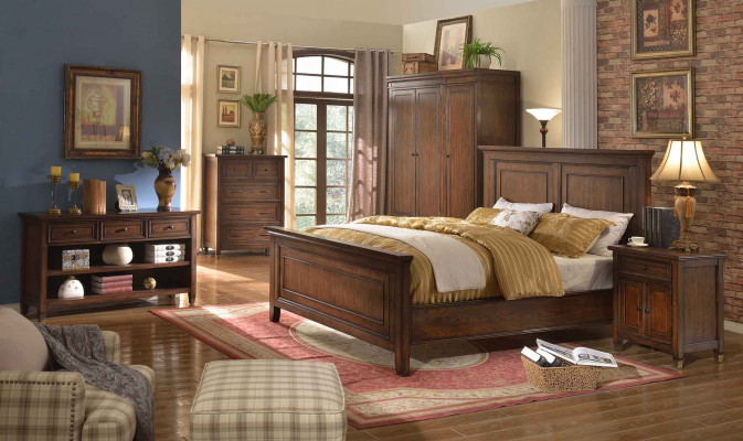 Bed + 2x Nachtkastje 3-delig Slaapkamer Set Designer Luxe Slaapkamer Sets