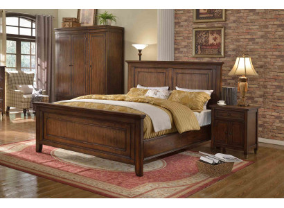 Slaapkamer 3 stuks. Nachtkastjes set ontwerp luxe bed hout tweepersoonsbed nieuw