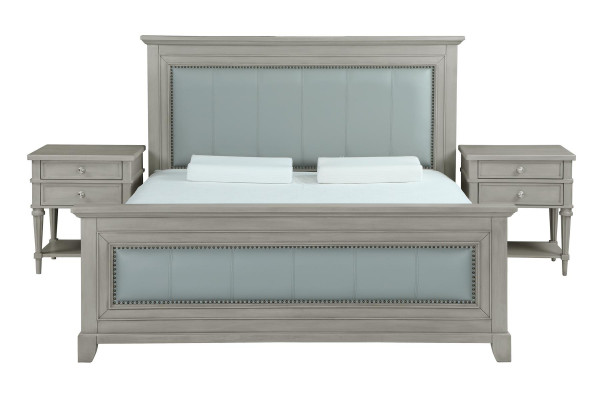 Tweepersoonsbed Slaapkamer Hotel Huwelijk Luxe Bed 2x Nachtkastje 3-delige set