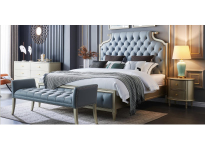 Een hoogwaardig designerbed in Chesterfield-stijl voor uw slaapkamer.