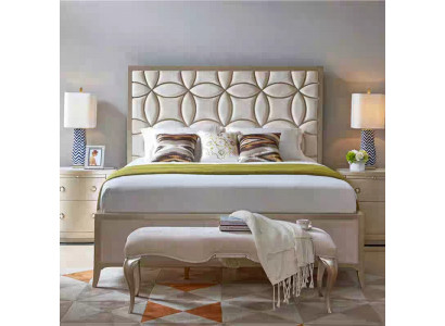 Ontwerper gestoffeerd tweepersoonsbed bedden bed slaapkamer tweepersoonsbed textiel leer
