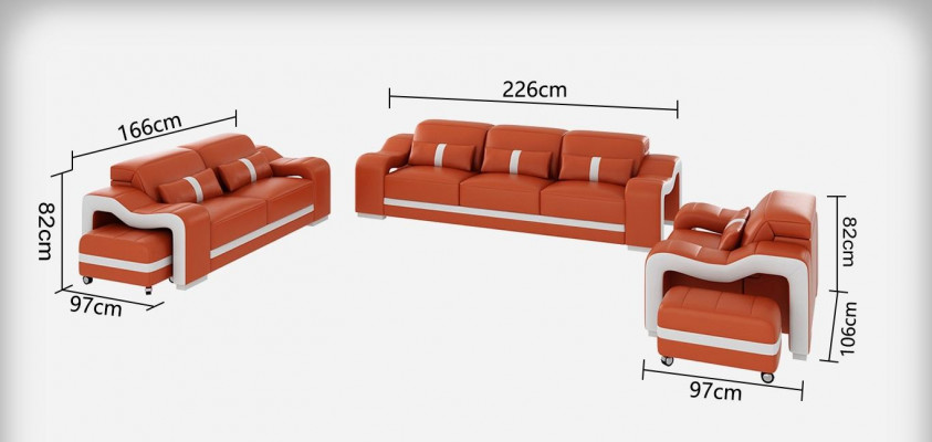 Sofa set Moderne bank bank zitplaatsen 3+1+1 compleet set Nieuw woonkamer
