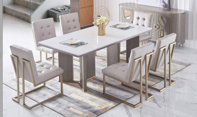 Luxe meubels Eettafel Tafel Eetkamer Woonkamer Marmer Hout Ontwerp