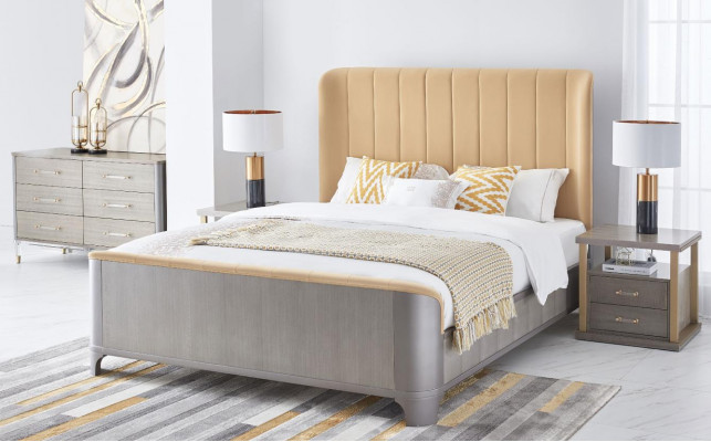 Ontwerp Bed Klassieke gestoffeerde bedden Designer Tweepersoonsbed 180x200cm Bedframe