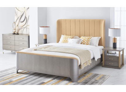 Ontwerp Bed Klassieke gestoffeerde bedden Designer Tweepersoonsbed 180x200cm Bedframe