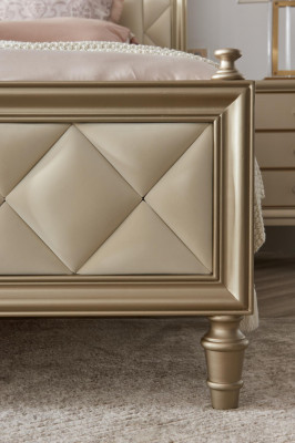 Klassiek bed Tweepersoonsbed Designer Leer Hotel Beklede Bedden Textiel Huwelijk