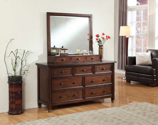 Buffet Dressoir Commode met Spiegel Echt Handwerk Hout Klassiek Dresseren