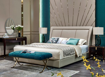 Bedden Bedden Bekleding Dubbel Huwelijk Luxe Leder Moderne Designer Slaapkamermeubels