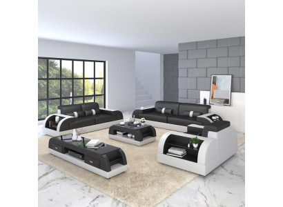Bankstel Salonset 3+3 Zits Sets Lederen Bankstellen Bekleding Driepersoons Nieuw