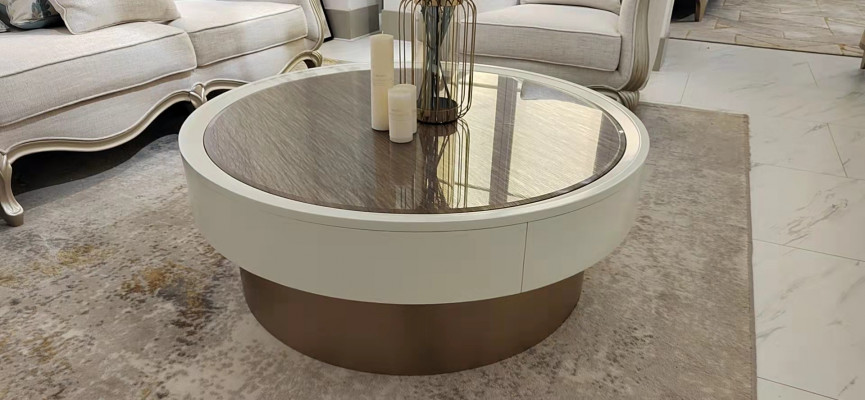 Ontwerp Metaal Hout Gouden Bank Woonkamer Tafels Bijzettafel Ronde Tafel Salontafel