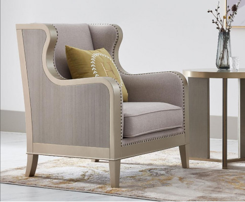 Textiel fauteuil 1-zits bank gestoffeerde banken ontwerp luxe klassiek modern leunstoel
