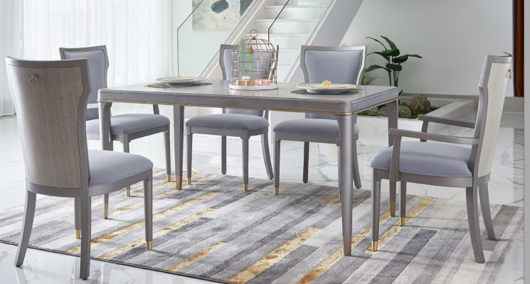 Luxe meubels eettafel tafel eetkamer woonkamer hout roestvrij staal ontwerp