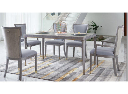 Luxe meubels eettafel tafel eetkamer woonkamer hout roestvrij staal ontwerp
