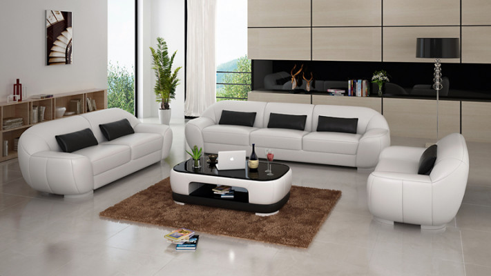 Lederen bank Bank Bankstel Hoekbank Hoek Set Ontwerp Decor Moderne Bank