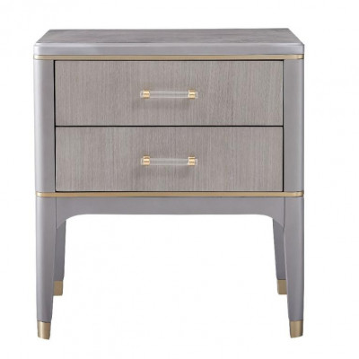 Ontwerp nachtkastjeconsole van metaal met glanzende decoratie - tafels consoles voor de slaapkamer.