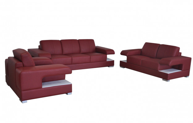 Leren banksstel bank woonlandschap set ontwerp modern bankstel 3+2+1 G8028D.