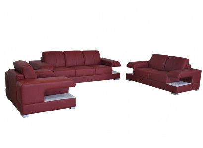 Leren banksstel bank woonlandschap set ontwerp modern bankstel 3+2+1 G8028D.