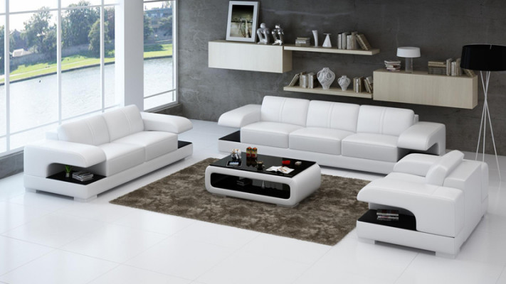 Leren banksstel bank woonlandschap set ontwerp modern bankstel 3+2+1 G8028D.