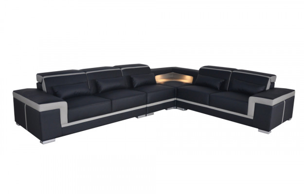 XXL Bank Hoek Leren Bank Woonlandschap Set Design Moderne Bank L-Vorm G8020B  XXL Bank Hoek Leren Bank Woonlandschap Set Design Moderne Bank L-Vorm G8020B