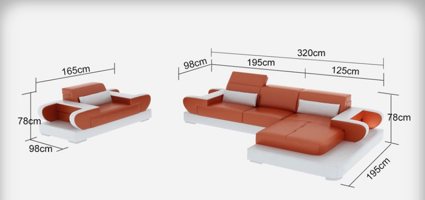 Ontwerp XXL Grote Bank Hoekbank Leren Bank Fauteuil Bekleding Woongebied G8002E