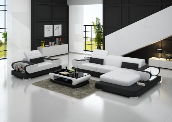 Ontwerp XXL Grote Bank Hoekbank Leren Bank Fauteuil Bekleding Woongebied G8002E