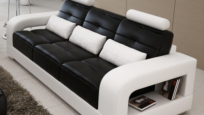 Leren bank Bankbank Lounge-set 3+2+1 zits set Design Moderne bank met USB