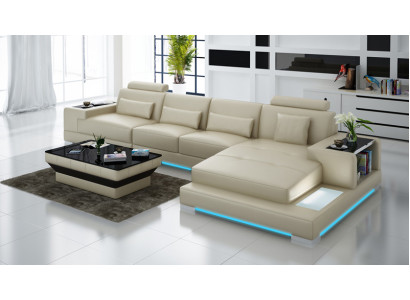 Leren bank bankstel woonlandschap met USB hoekbank hoekbank set ontwerp modern bankstel  Leren bankstel leefomgeving met USB hoekbank hoekbank set modern bankontwerp