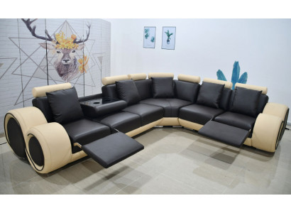 ontwerp hoekbank bankstel lederen relaxfunctie bank -- beschermd ontwerp --