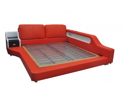 Twee luxe designleren bedpanelen met USB-hotel multifunctioneel.