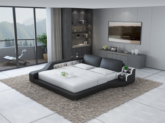 Twee luxe designleren bedpanelen met USB-hotel multifunctioneel.
