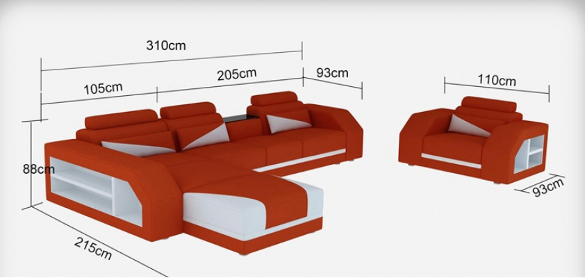 Leren bankstel bank woonkamer hoekbank L-vorm design moderne bank nieuw G8018F
