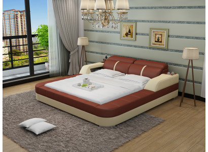 Luxe leren bed ontwerp gestoffeerde bedden dubbel modern huwelijk 140/160/180 LB8823