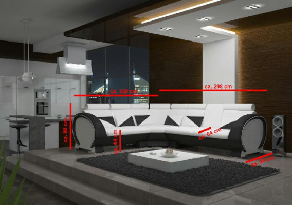 ECKSOFA HOEKCOUCH ONTWERP *KLEURKEUZE* BANK LEDER BANKSTEL LEDEREN BANKSTEL