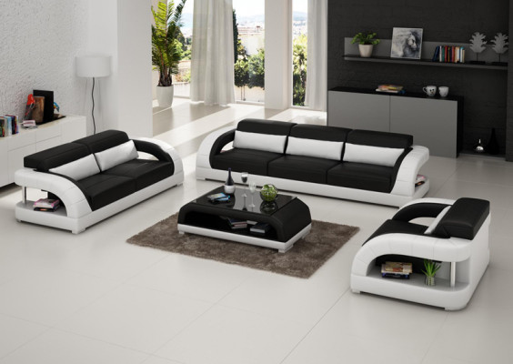 Leren bank Bank Bankstel 3+2+1 Zitsbank stel Modern design Bank Nieuw USB