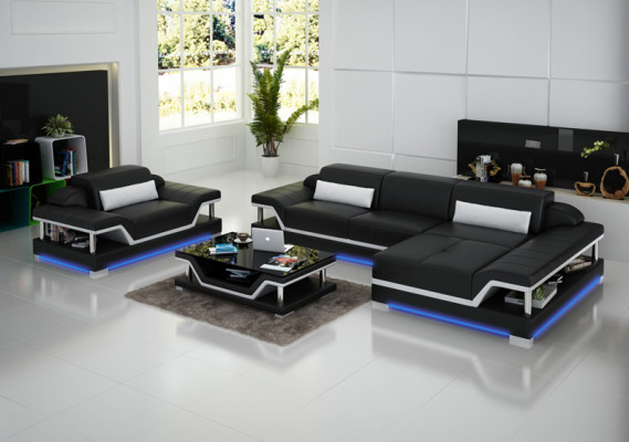 Ontwerp leren bank bank bank bekleding hoek woonlandschap set banken nieuw G8004F