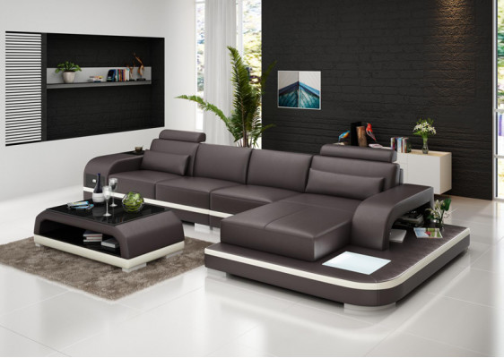 Modern Elegant Ontwerp L-vormige leren hoekbank voor tijdloze woonruimtes