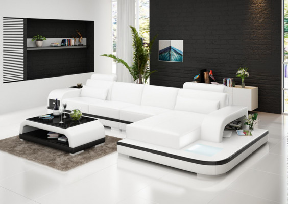 Modern Elegant Ontwerp L-vormige leren hoekbank voor tijdloze woonruimtes