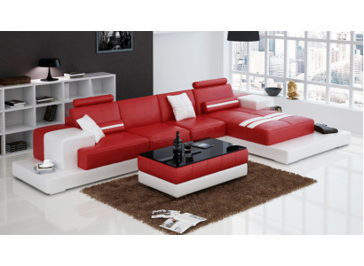 Exclusieve elegante hoekbank in L-vorm rood design voor stijlvolle woonruimtes