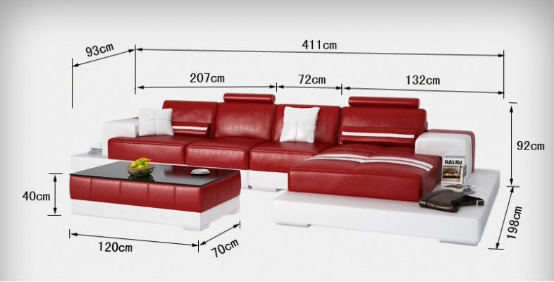 Exclusieve elegante hoekbank in L-vorm rood design voor stijlvolle woonruimtes