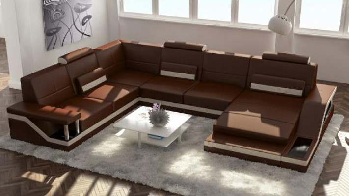 Ontwerper woonlandschap U-vorm met USB hoekbank bekledingsset hoekbank bank
