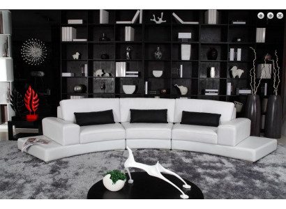 Leren bankstel met USB woonlandschap hoekbank hoekmeubel modern design bankstel A1130