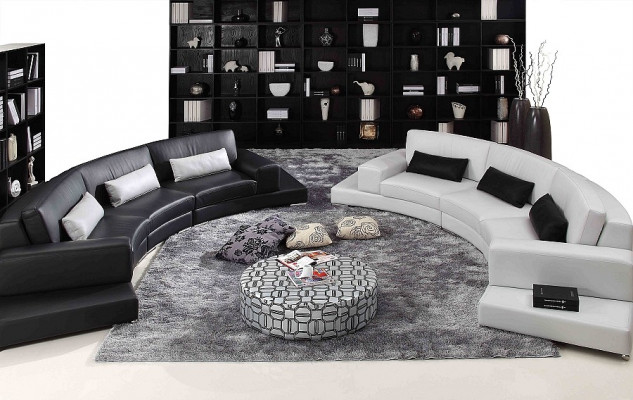 Leren bankstel met USB woonlandschap hoekbank hoekmeubel modern design bankstel A1130