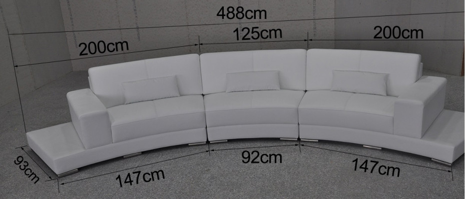 Leren bankstel met USB woonlandschap hoekbank hoekmeubel modern design bankstel A1130