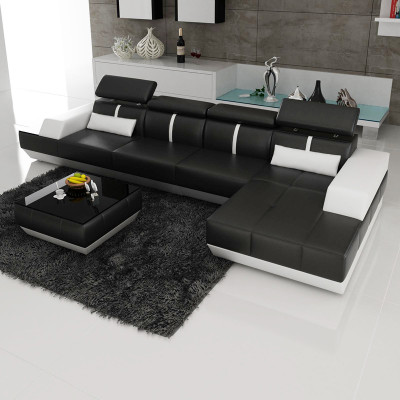 Leren hoekbank L-vorm bank woonlandschap hoekbank set design modern bank K5015B  Leren hoekbank L-vorm bank woonlandschap hoekbank set design modern bank K5015B